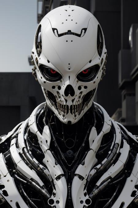 Luxury style, masterpiece, complex detailed, best quality, hdr, 
editorial fashion photo, biomechanical alien, sophisticated, high-end, luxurious, art by goro fujita, white and black colors, 
cyber, <lora:Cyber_relib_80st_64_128:0.6>,