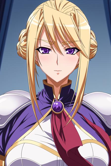 Simple White Background,
purple dress,blue outfit, red cape,white_gloves,belt,shoulder armor, armored,
<lora:Sylvia_Van_Hossen_PrincessLover-KK77-V2:0.7>,
blonde_hair,hair_between_eyes, purple_eyes,hair_bun,
<lora:Mariana_Luciano_NON_VIRGIN-KK77-V1:0.3>,<lora:more_details:0.3>,
1 girl, 20yo,Young female,Beautiful Finger,Beautiful long legs,Beautiful body,Beautiful Nose,Beautiful character design, perfect eyes, perfect face,expressive eyes,perfect balance,
looking at viewer,(Focus on her face),closed mouth, (innocent_big_eyes:1.0),Light_Smile,
official art,extremely detailed CG unity 8k wallpaper, perfect lighting,Colorful, Bright_Front_face_Lighting,shiny skin,
(masterpiece:1.0),(best_quality:1.0), ultra high res,4K,ultra-detailed,
photography, 8K, HDR, highres, absurdres:1.2, Kodak portra 400, film grain, blurry background, bokeh:1.2, lens flare, (vibrant_color:1.2),professional photograph,
(Beautiful,large_Breasts:1.4), (beautiful_face:1.5),(narrow_waist),