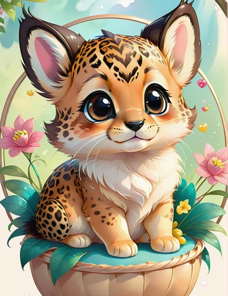 <lora:SDXLCutePets:1> cutepets, an adorable baby Eevee jaguar hybrid, kawaii, high quality, digital art illustration