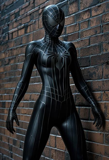 score_9, score_8_up, score_7_up, best quality, realistic, masterpiece, beautiful detail, hyperrealistic, ((1girl, woman body)), amazing detailed full body portrait of a beautiful girl, wearing a realistic and highly detailed black raimi spider-man suit with mask, ((muscular girl)), professional model of korean girl wears ultra - detailed black raimi spider - man suit, ultra - detailed and grained black raimi spiderman suit, suit covered entire body and hand, black spiderman gloves, wet, (strong pose), (full body), (dirty skin), close up, octane render, highly detailed, volumetric, dramatic lighting, (highest quality:1.1), (HDR:1.3), (top quality, best quality), realistic, high definition,