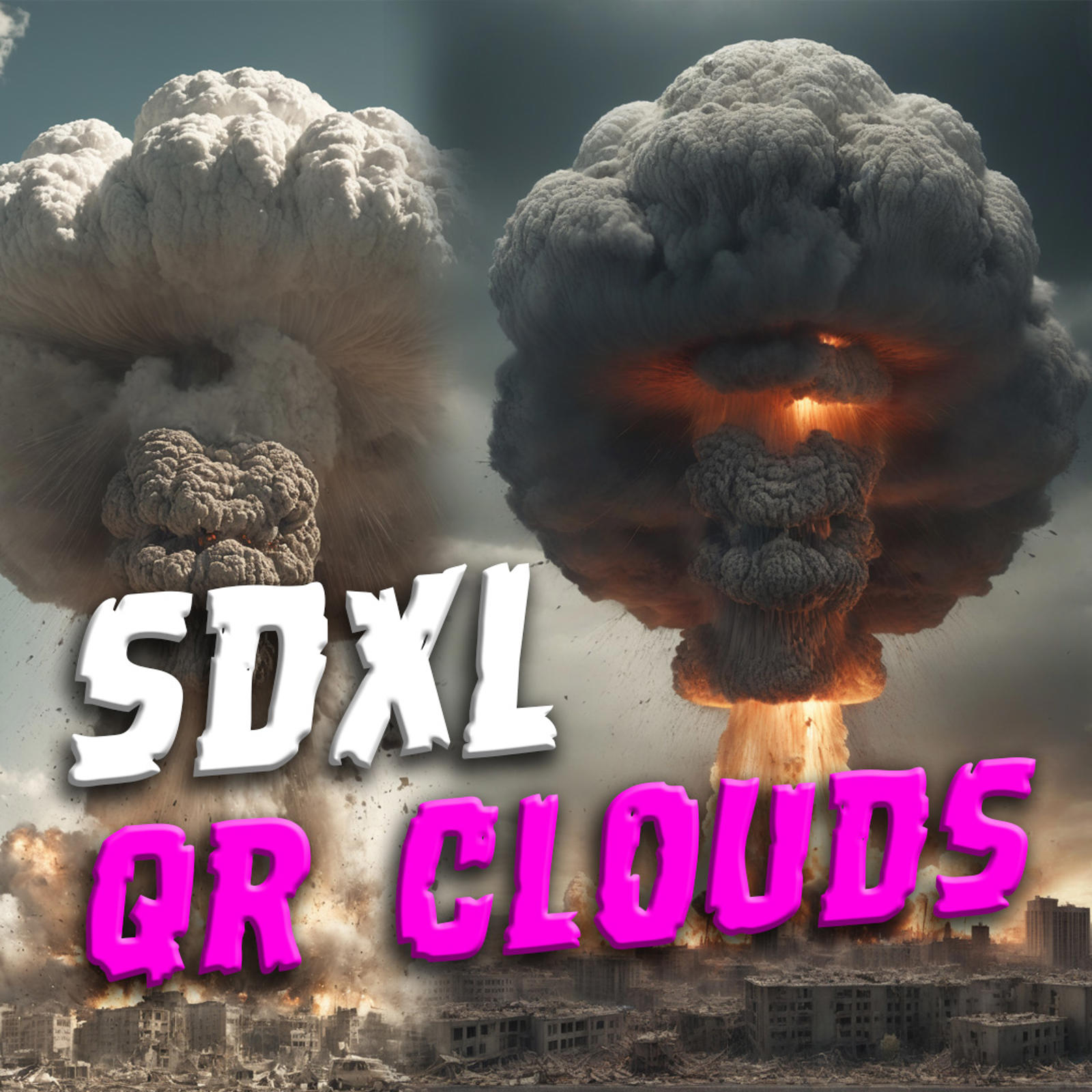 Clouds with SDXL and ControlNet QR Code