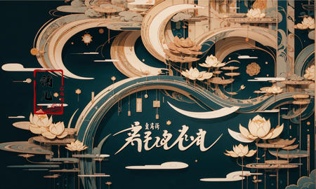 illustrations,guochaoDark blue background
Calligraphy, Golden line
<lora:guochao_20231107061426:0.8>