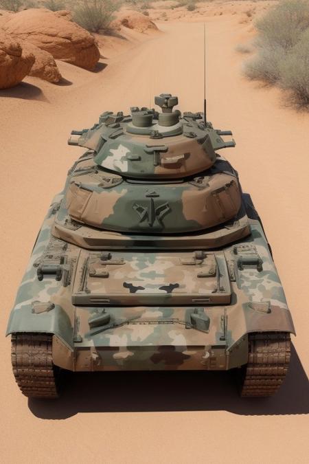 Tank, face the viewer, Desert Camo