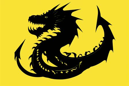 flag, no humans, flag background, black dragon, solo, solo focus,