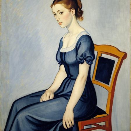 A woman sitting on a chair, by PicassoAzul