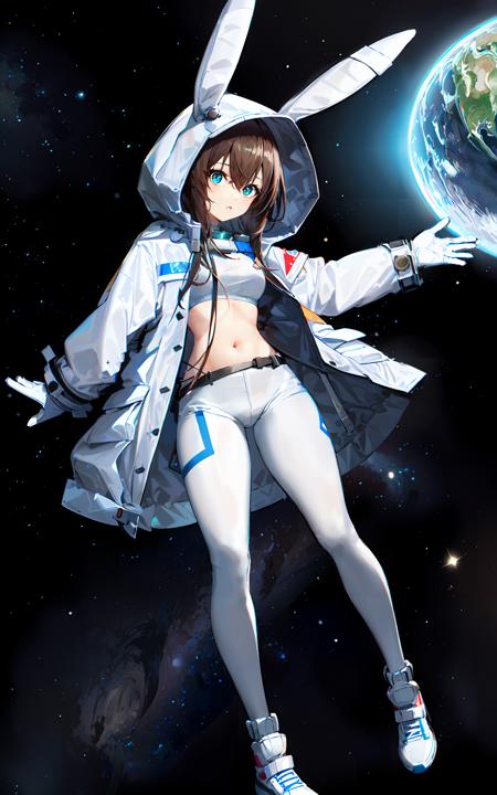 amiyaCASA rabbit ears, hood up, open hoodie