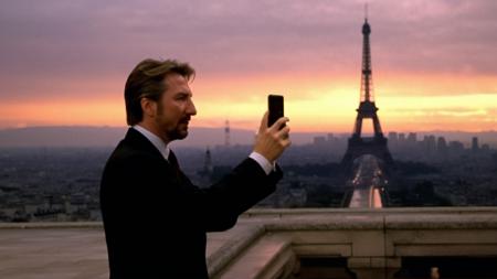 hansgruber person taking a selfie on the top of the eiffel tower during a beautiful sunset. Golden hour lighting <lora:2023-08-22-Hansgruber Person - 12img - 1500 steps:1>