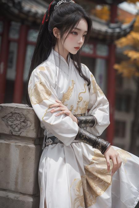 white robe,chinese clothes,(Bracers:1.2),white robe,chinese clothes