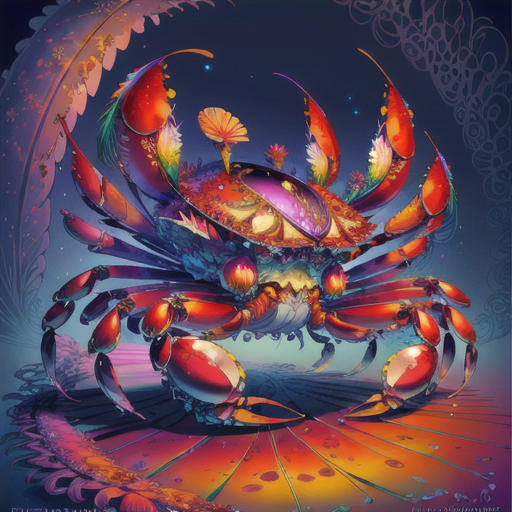 (masterpiece, top quality, best quality, official art, beautiful and aesthetic:1.2), (crab:1.5), extremely detailed,(fract...