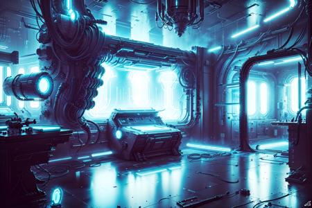 A beautiful gaming room, reflective, chrome, Blue lights, in the style of BlueAP, realistic