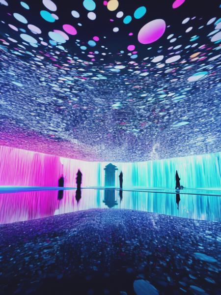 <lyco:teamLab:1.0> greek temple, by Teamlab and Diana Thater