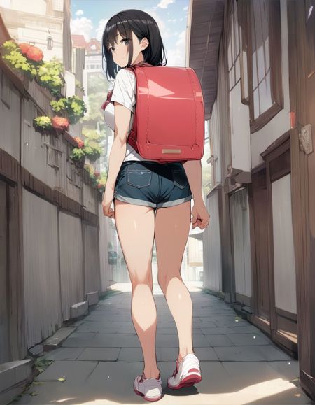 carrying randoseru backpack
