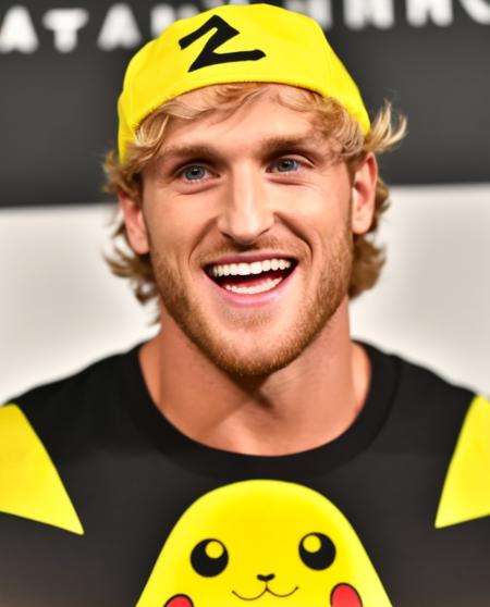 loganpaul person wearing a yellow Pikachu costume and making a confused facial expression. <lora:Logan Paul - Trigger with Loganpaul Person:1>