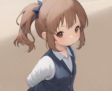 (1girl:1.2), solo, lalafell, 
<lora:SDXL_lalafell_ver3-7:1>, 
light brown hair, brown eyes, side ponytail, serafuku, school uniform,  looking at viewer,