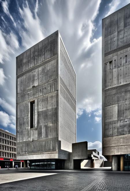 <lora:JJsConcreteArchitecture_XL:1>, ((Concrete Architecture)), , ((masterpiece)), ((best quality)),  real world location, realistic, high detailed,  (outdoor) , dramatic lighting, no human,  ((full building)), wall, clear sky,road, day time, 
center composition, cloud, city wall, city gate, towers, paving, sidewalk,