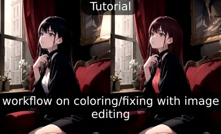 Tutorial, workflow on coloring/fixing with image editing