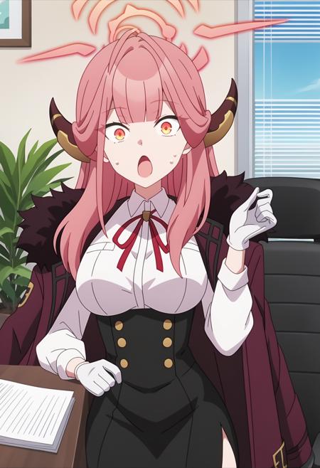 arunime, long hair, breasts, bangs, long sleeves, ribbon, white shirt, pink hair, horns, collared shirt, white gloves, black skirt, red ribbon, fur trim, neck ribbon, halo, demon horns, high-waist skirt, fur-trimmed coat, coat on shoulders, aruMJONG, long hair, bangs, large breasts, hair ornament, cleavage, bare shoulders, jewelry, yellow eyes, pink hair, horns, alternate costume, hair bun, black dress, sleeveless dress, halo, chinese clothes, single hair bun, china dress, black footwear, high heels, bare legs, anklet, thighlet, thigh strap, aruDre, long hair, breasts, bangs, large breasts, bare shoulders, yellow eyes, pink hair, horns, choker, white gloves, blunt bangs, strapless, sideboob, halo, red dress, strapless dress, jewelry, necklace Arumono, long hair, bangs, hair ornament, long sleeves, yellow eyes, pink hair, flower, japanese clothes, horns, black gloves, hair flower, wide sleeves, sash, fur trim, rose, halo, obi, floral print, red kimono, print kimono, aged down, aruYNG, breasts, short hair, bangs, hair ornament, yellow eyes, pink hair, horns, glasses, halo, arurng, long hair, breasts, bangs, large breasts, yellow eyes, pink hair, horns, halo,