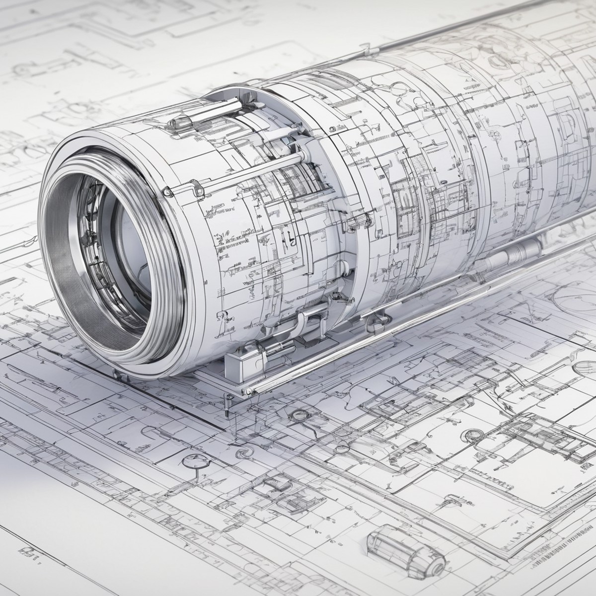 Schematic style, the future is unwritten, ultra-sharp focus, detailed, 8k UHD, technical drawing, schematic drawing