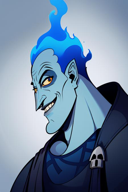 ((masterpiece,best quality)), absurdres,
<lora:Hades_Disney:1>, Hades_Disney,  (blue fire:1, fiery hair, blue fire), 1boy, solo, young handsome face,
grey skin, smile,
looking at viewer, upper body portrait, cinematic composition,