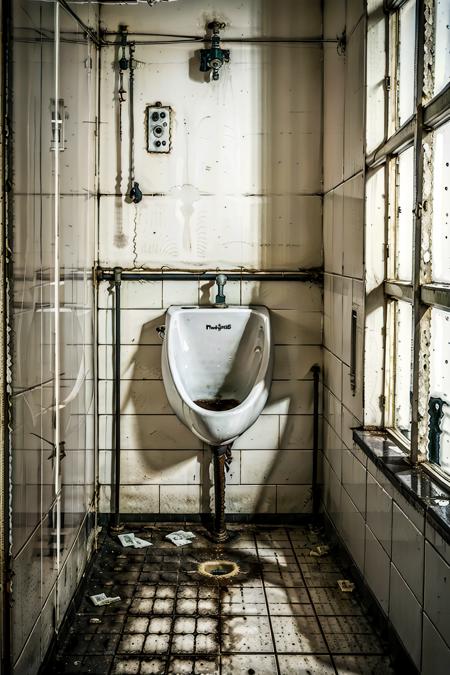 (no humans:1.3),indoors,public toilet,<lora:dirty urinal_v1:0.7>,ruanyi054,urinal,male urinal,toilet,dirty,urine on the floor,filthy,dirty,urine in the urinal,water on the floor,dirt on the wall,urine stains on the wall,in the urinal Urine stains,condom packaging,used condoms,tissues,newspapers,trash,bottles,cups,, (masterpiece:1.2), best quality, highres,extremely detailed CG,perfect lighting,8k wallpaper,photograph, photorealistic,