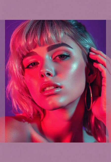 high quality design aesthetics, disco, synth pop, detailed, pop album cover, beautiful young white woman, artist name "WonkyPop", album title "Can't Get Over Me"