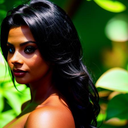 closeup photography, sexy SL<lora:SL:1>,  nature background, dark skin, looking at viewer, hyperealistic