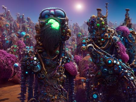 tensorfunk eldritch biopunk muppets, by jim henson, inspired by peter gric, intricate details, rendered by beeple, photorealistic zbrush render, cinema4d, trending on artstation