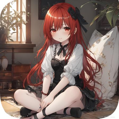 1girl, red hair, sitting, <lora:ClearKing_XL_v1_AutoRunMech:0.75> , <lora:Simplenegative_XL_v1_AutoRunMech:1.5> , <lora:AnimeStyleXL_v1_AutoRunMech:1.2>