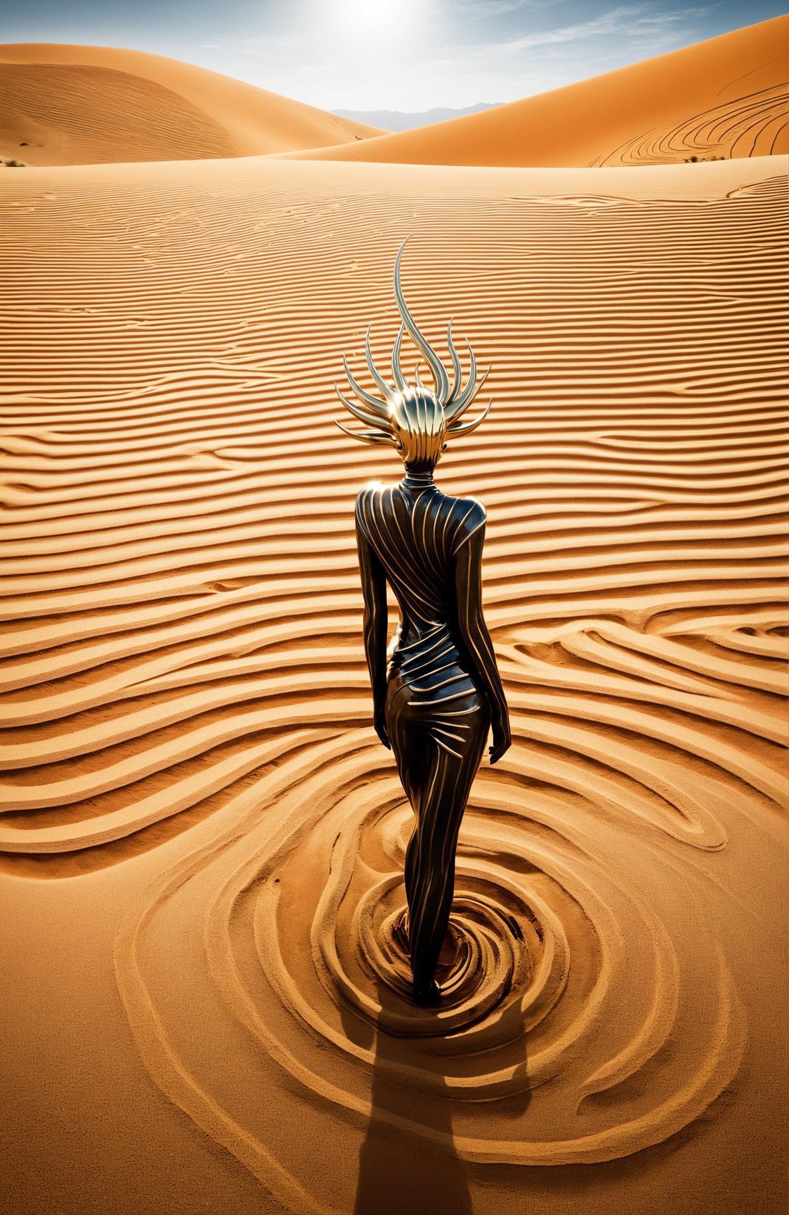 The Statue of a Woman in the Desert