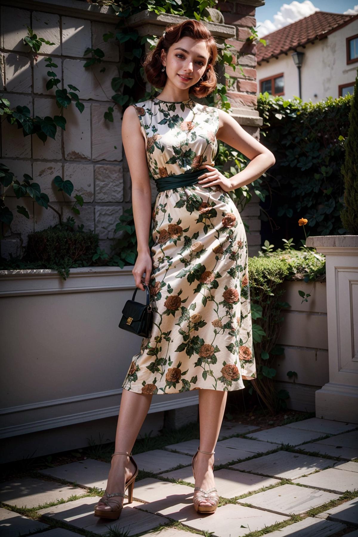 Retro Floral Dress image by feetie