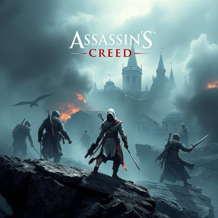 Me puedes hacer una imagen de un nuevo juego de Assassin's creed, ambientado en la segunda guerra mundial (sería la imagen de la portada del juego)