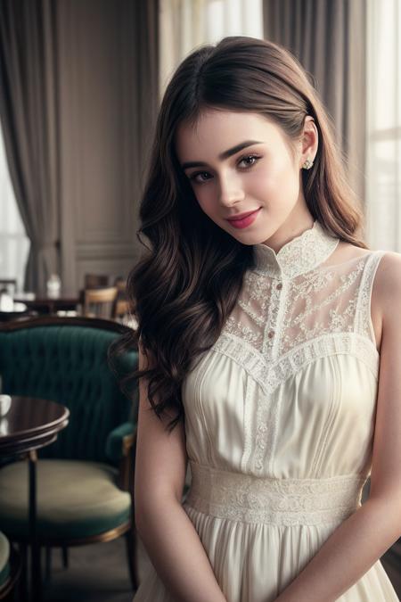 LilyC_SoloTI_v1,
(happy,smile),
(Dressed in a timeless yet modern ensemble, blending classic elegance with a contemporary edge, exuding effortless sophistication),
(A chic Parisian café, with sunlight streaming through vintage lace curtains, creating an ambiance of refined charm and romance: 1.3),
(seductive:1.3),(analog, cinematic, film grain, hazy atmosphere, cinematic shot:1.3), 
 <lora:add_detail:0.8>,<lora:LowRa:0>, PA7_Portrait-MCU,