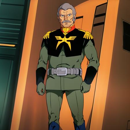 rambaral,1oldman, rambaral,1oldman, grey hair,black eyes,mustache,facial hair, military uniform,zeon,epaulettes, belt,pants, knee boots, zhong guang helmet, rambaral,1oldman, grey hair,black eyes,mustache,facial hair, pilot suit, gloves, belt, boots, spacehelmet,