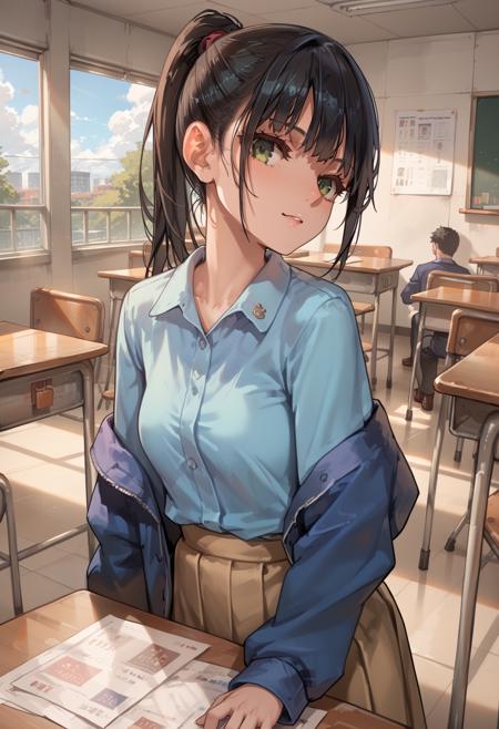 shoujo01,green eyes, black hair, long hair, hairclip, shoujo02,green eyes, black hair, short hair, hairclip, shoujo03,green eyes,black hair,ponytail,