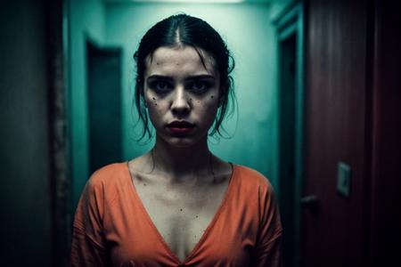 Psycho killer (photo by Elsa Bleda 1.3), high quality, very detailed, cinematic, horror, dramatic