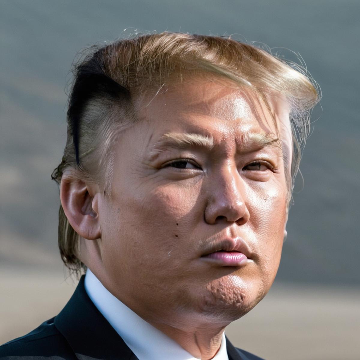 A portrait of Donald Trump.