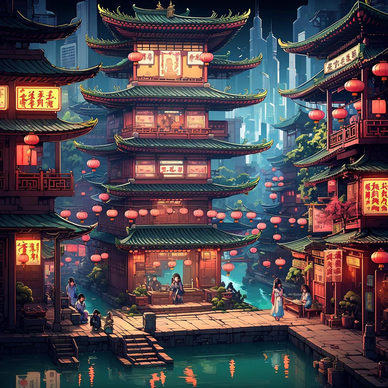 灯火辉煌的小镇 image by F_sH