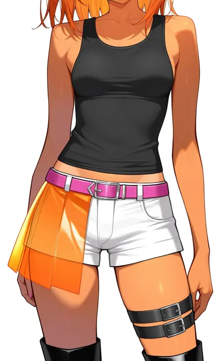 side skirt on shorts : ショートパンツとサイドスカート