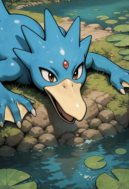 Golduck: Golden Duck | ゴルダック (Pokedex #0055) [Illustrious]