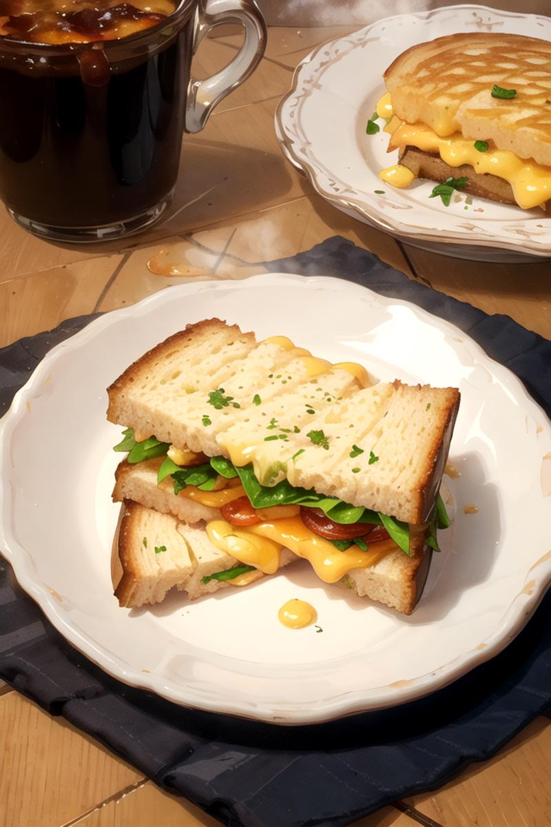 oh you want food photography? how about a delicious plate of a cheese melt sandwich, steaming and aesthetic, maybe add a c...