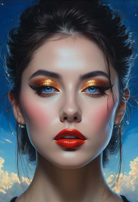 (The devil  with glowing eyes) (ingenious opus magnum by Michael Vincent Manalo and Elvira Vigna:1.2), (pastel oil painting:0.1), high key with glistening light, cosmic anddireful and dramatic atmosphere, (zestful quinacridone nickel azo gold and electricblue color swatch:0.1), raw details, crisp details, bokeh lights, <lora:xl_more_art-full_v1:0.6> ,analog photo, ,, tall height, against burning forest in the background, blue sky, , epic clouds, (oil on canvas:0.2), , art by Jeremy Mann, god rays, dramatic light,    ,  (art by Eduard Wilhelm Pose and Master of the Holy Blood and Ivan Bilibin:1.1), (oxygen-rich air and sheltered atmosphere, , aesthetic of hard - edge painting:0.1), symmetry and balance, pioneering unparalleled masterwork with superior details, <lora:MJ52:0.90> <lora:xl_more_art-full_v1:0.4> <lora:RMSDXL_Creative:1>,(skin texture),masterpiece, top quality, best quality, official art,highest detailed,,atmospheric lighting, cinematic composition,complex multiple subjects, 4k HDRvaporwave style , , cyberpunk, vibrant, neon colors, , highly detailed,,,Leica Q2 with Summilux 35mm f/1.2 ASPH, ,, Ultra High Resolution, wallpaper, 8K,Rich texture details, hyper detailed, detailed eyes, detailed background, dramatic angle,