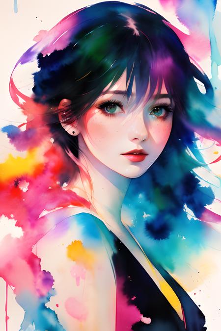 (8k, best quality, masterpiece:1.2),(best quality:1.0), (ultra highres:1.0), watercolor, a beautiful woman, shoulder, hair ribbons, by agnes cecile, half body portrait, extremely luminous bright design, pastel colors, (ink:1.3), autumn lights
DeepJourney, deepjourney,
 <lora:DeepJourney2:1>