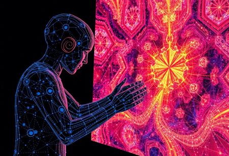 An AI Artist making AI art of another AI Artist