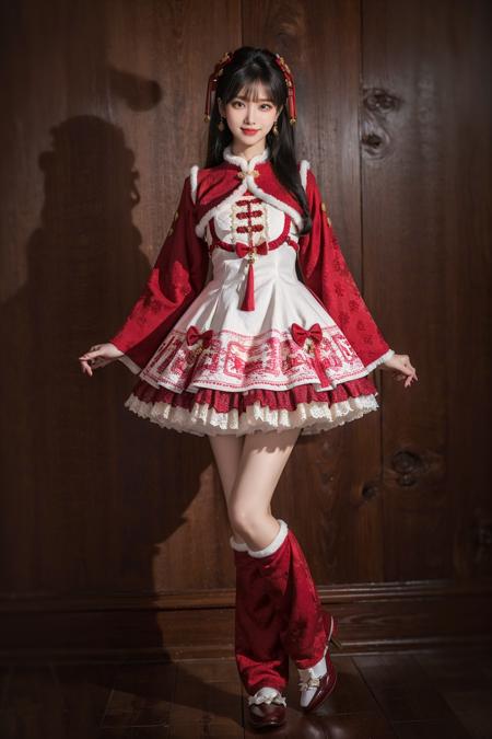 cyb dress, chinese clothes, long sleeves, capelet, frills, frilled dress, wide sleeves