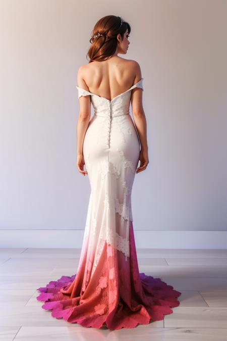 d1pw3dd1ngR3d, bare shoulders, strapless, strapless dress, wedding dress, long dress,