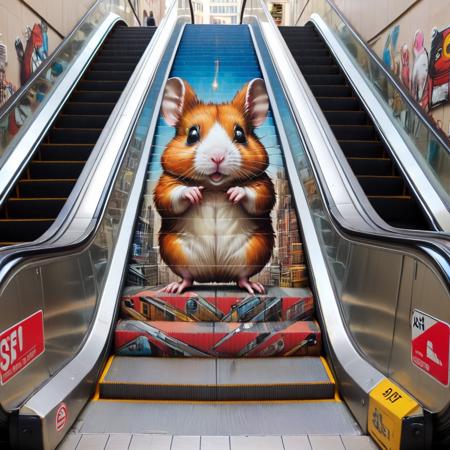 masterpiece, best quality, a escalator, hamster, escalator-art <lora:escalator-art:0.7>