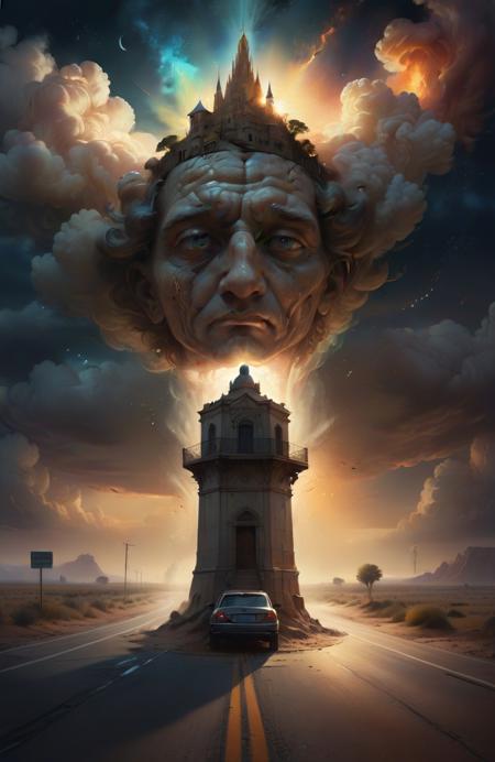 {"prompt": "Hitchhiker\u2019s Prayer. The bleached brain of the weary hitchhiker saps the vision of dawn along the highway.Yet his post-modern machinations tower overhead, they cast shadow that chases him across his open mind. The journey is long with jagged streets and winding lanes, with fear and loathing looming close behind on saddle back. Somehow beyond the horizon of his mind\u2019s eye, he was able to wrest an existence of spacelessness. Like the ancient ones who came before, they rejoiced at sifting time between their hands like sand. For the inner light has seeped through nature\u2019s breathe, and an Odyssey awaits the hitchhiker\u2019s incline. The Doors of Perception lay there at the foot of his destinate, A panel between here and the rest of reality. We must now know that the further one travels, the less one knows. Arrive without traveling. See all without looking. Do all without doing. Soft vibrant Lens, Ultra High Definition 8K , Detailed and Intricate, vivid colors, Beautiful Lighting, Clean & clear", "negative_prompt": "", "seed": 3421930085, "use_stable_diffusion_model": "juggernautXL_v9Rdphoto2Lightning", "clip_skip": true, "use_controlnet_model": null, "use_vae_model": "", "sampler_name": "euler", "width": 832, "height": 1280, "num_inference_steps": 7, "guidance_scale": 3.0, "use_lora_model": "ChalkDustStyleSDXL", "lora_alpha": 0.8, "use_embeddings_model": null, "tiling": null, "use_face_correction": null, "use_upscale": null}