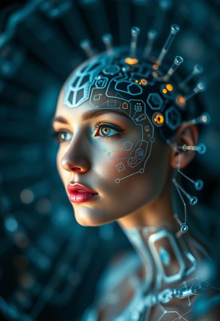 AI female mind, macro, focused, super quality, masterpiece