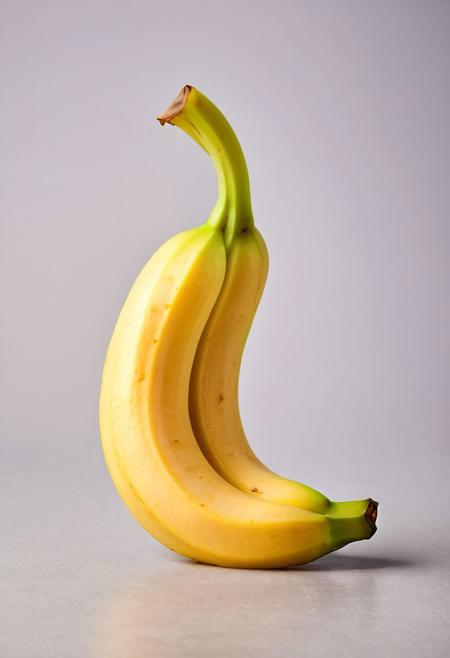 One object, gray background, banana grapes made out of banana