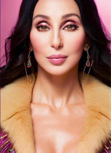 analog style, modelshoot style, portrait of Cher, epic (photo, studio lighting, hard light, sony a7, 50 mm, matte skin, pores, colors, hyperdetailed, hyperrealistic), <lyco:Cher:1.0>